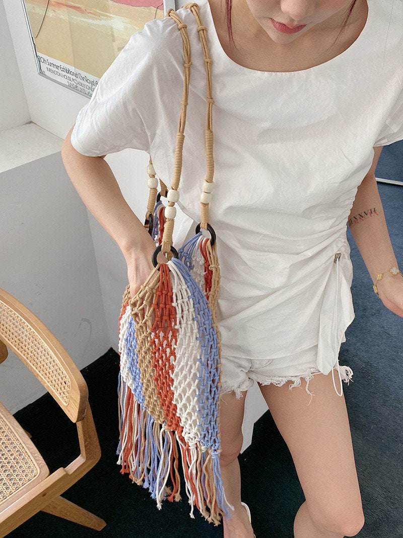 Boho Chic Crochet Shoulder Bag for Everyday Use