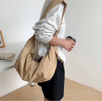 Stay Hands-Free and Chic with Our Versatile Nylon Shoulder Bag