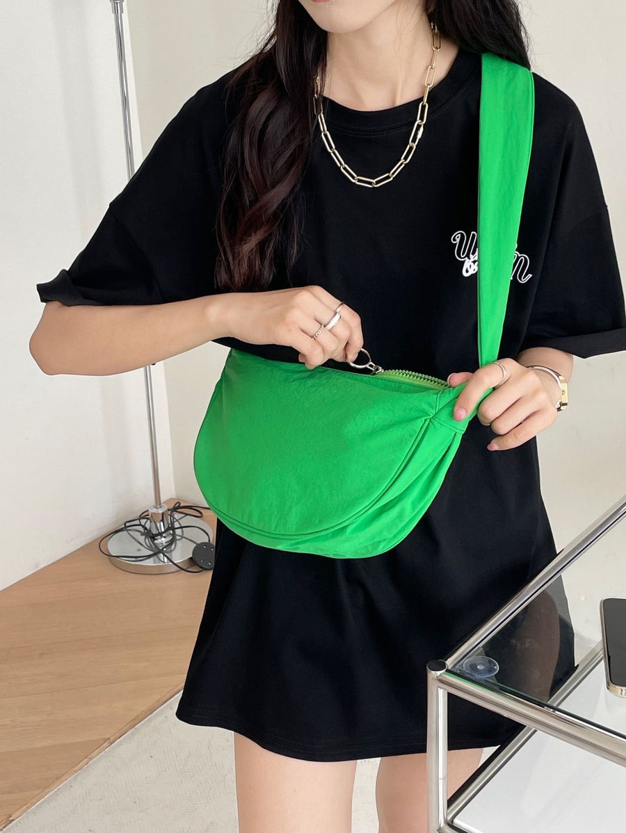 Lightweight and Spacious Nylon Dumpling Bag for Everyday Use