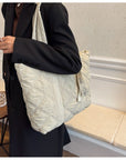 Quilted Tote Bag Quilted Shoulder Bag Large Quilted Bag Quilted Bag Pattern Quilted Hanbag Travel Tote Bag Nylon Shoulder Bag School Laptop