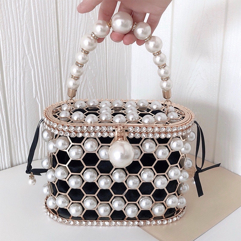 Sophisticated Pearl Bucket Handbag