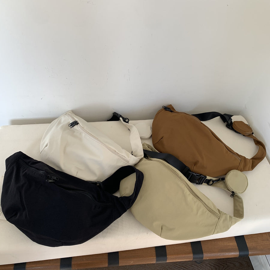 Nylon Fanny Packs Crossbody Bag Nylon Messenger Bag With Zipper Nylon Dumpling Bag Travel Bag Nylon Shoulder Bag Large Capacity Bag Gift Her