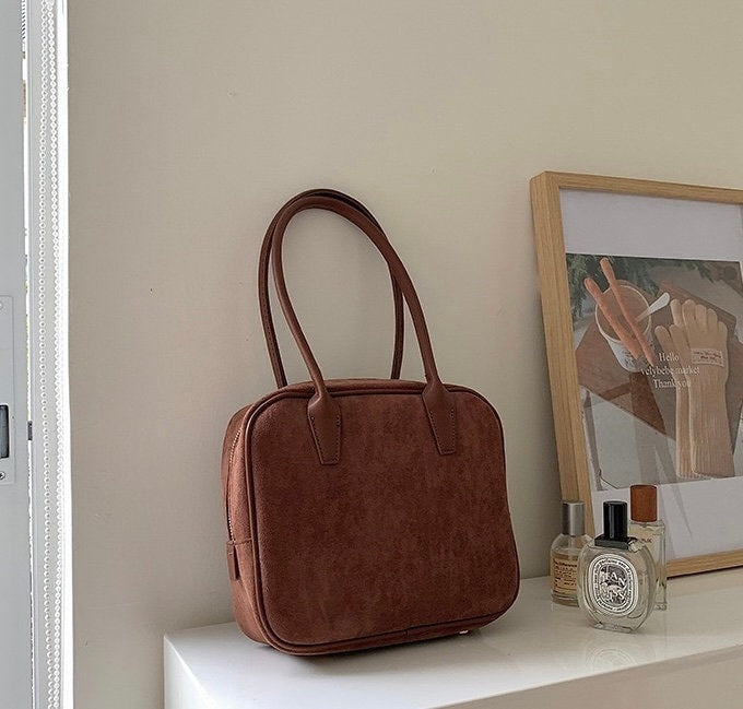 Stay Eco-Friendly and Sustainable with Our High-Quality Vegan Suede Shoulder Bag