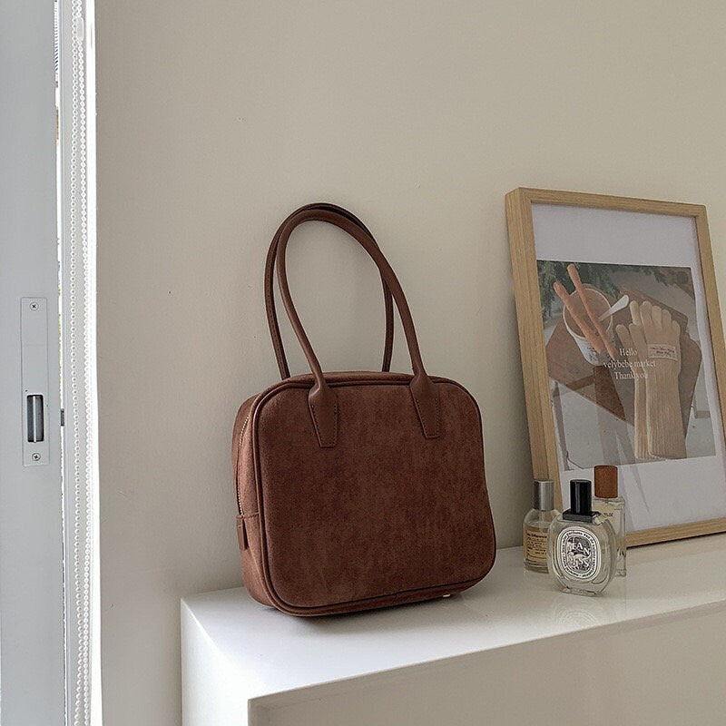 Stay Eco-Friendly and Sustainable with Our High-Quality Vegan Suede Shoulder Bag