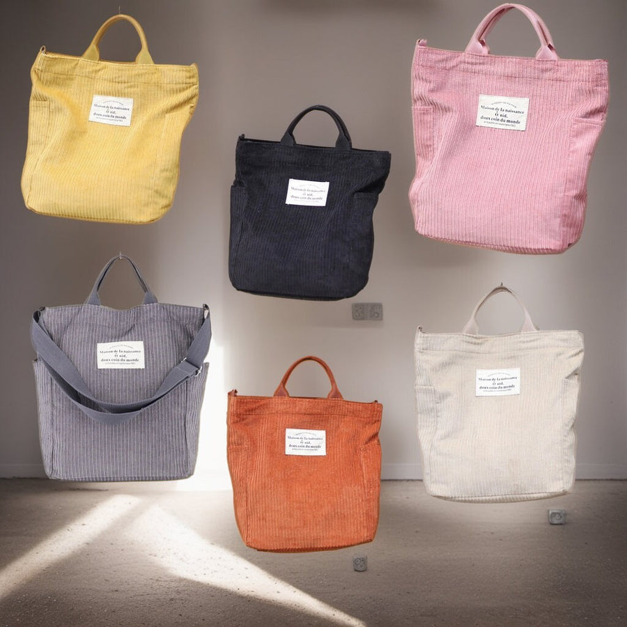Corduroy Shoulder Tote Bags-Canvas Tote Bag-Corduroy Crossbody- Messenger Bag-Everyday Bag- Casual Bag-School Bag Gift For Her