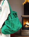 Corduroy Drawstring Bag- Corduroy Tote Bag- Corduroy Shoulder- Corduroy Messenger Bag- Retro Corduroy Bag- Corduroy Zipper Bag- Gift For Her