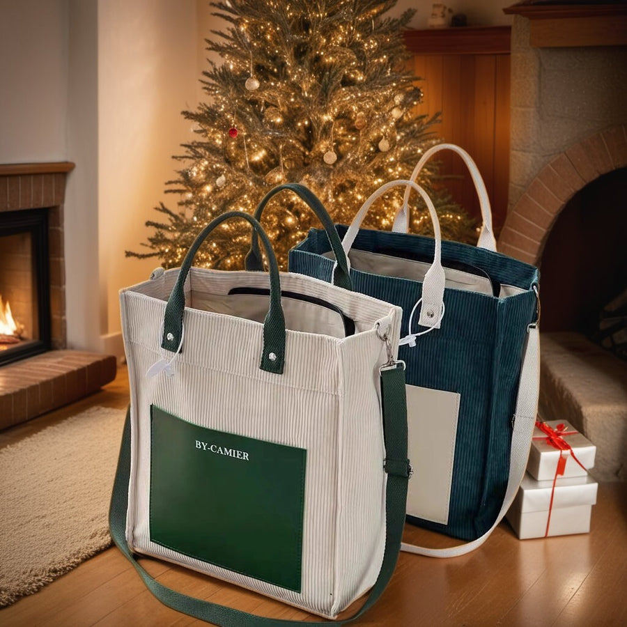 Corduroy Tote Bag- Corduroy Shoulder Bag- Corduroy Handbag- Corduroy Messenger Bag- Retro Corduroy Bag- Corduroy Zipper Bag- Gift For Her